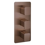 JTP Hix Brushed Bronze 3 Handle 3 Outlet Concealed Shower Valve Cut Out